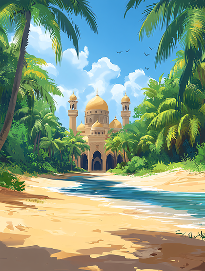 Tropical Mosque Oasis