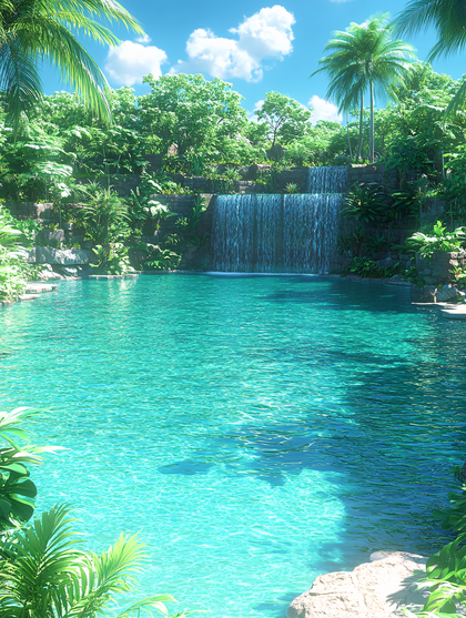 Tropical Oasis Waterfall