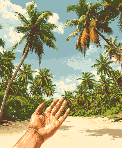 Tropical Palm Oasis Hand