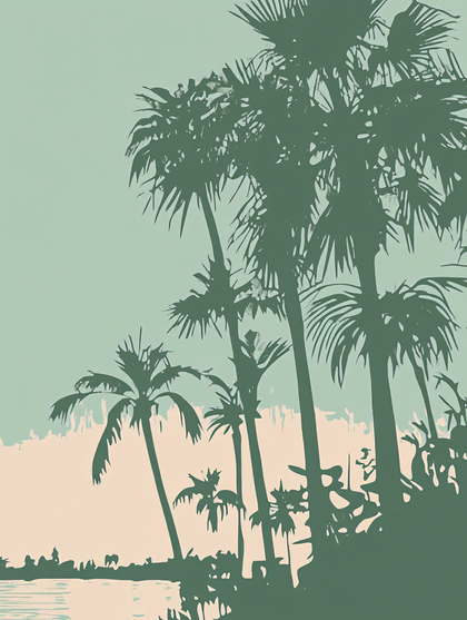 Tropical Palm Silhouettes