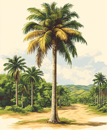 Tropical Palm Tree Avenue