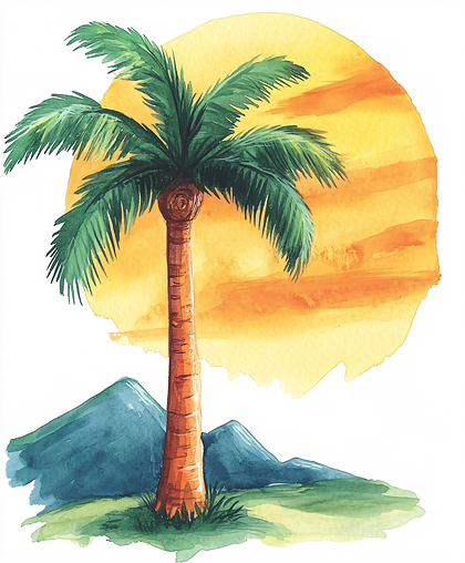 Tropical Palm Tree Landscape