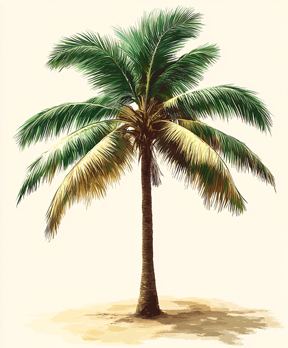 Tropical Palm Tree On Beach