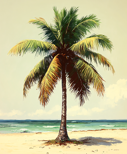 Tropical Palm Tree On Beach