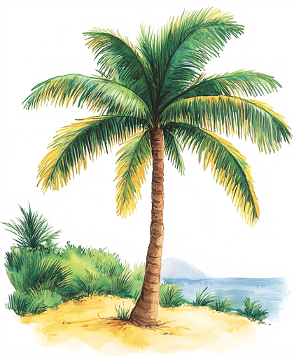 Tropical Palm Tree Scene