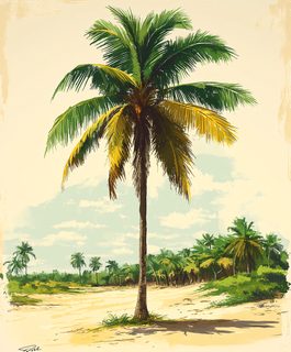 Tropical Palm Tree Scene