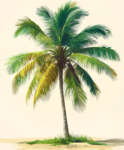 Tropical Palm Tree With Sandy Ground