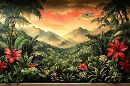 Tropical Paradise Landscape Painting