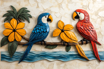 Tropical Parrot Wall Art