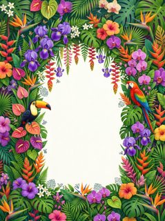 tropical floral border