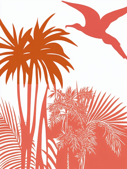 Tropical Silhouettes With Bird