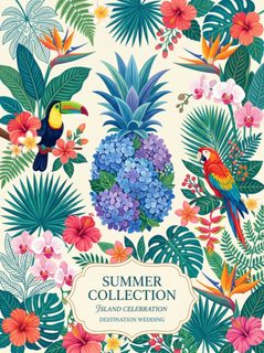 tropical floral invitation