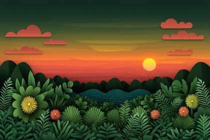Tropical Sunset Landscape