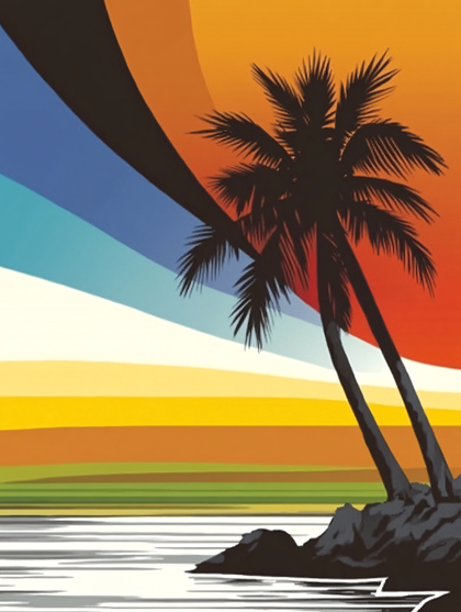 Tropical Sunset Scene