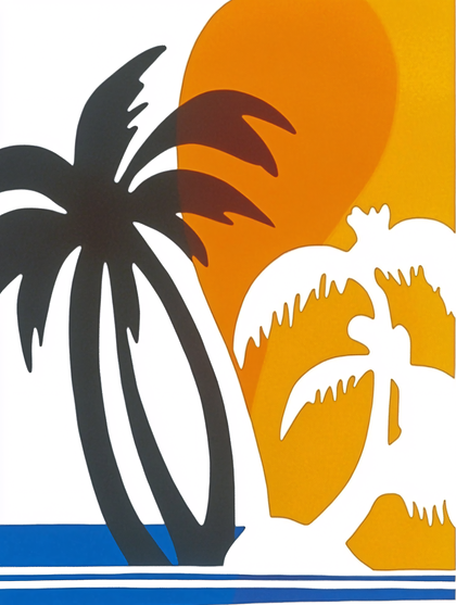 Tropical Sunset Silhouette