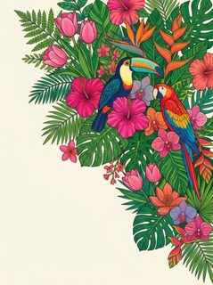 tropical bird border