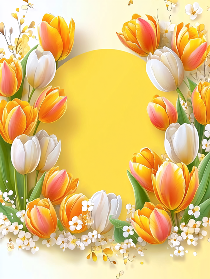 Tulip Flowers Frame