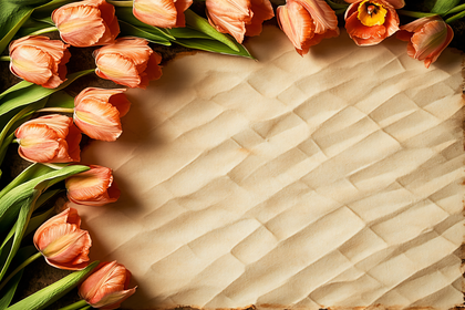 Tulips and Textured Paper