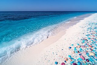 Turquoise Wave on White Sand Beach
