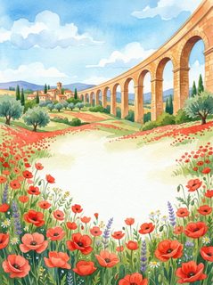 tuscan poppy aqueduct