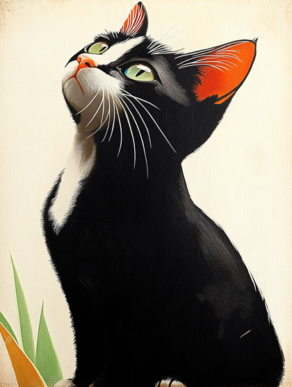 Tuxedo Cat Gaze