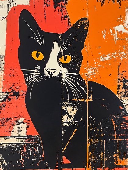 Tuxedo Cat Pop Art