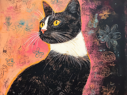 Tuxedo Cat Portrait