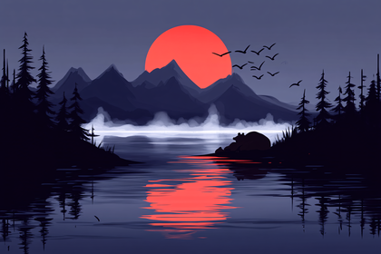 Twilight Bear Landscape