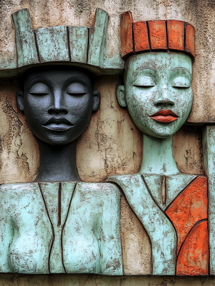 Two African Head Sculptures