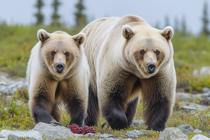 Two Bears And Berries
