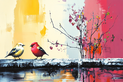 Two Birds On A Log