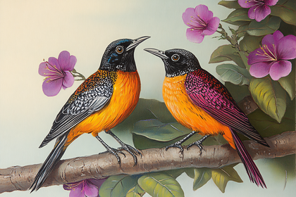 Two Birds On Branch