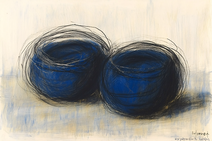 Two Blue Vessels