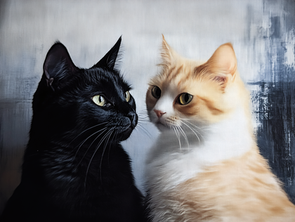 Two Cats Staring at Each Other