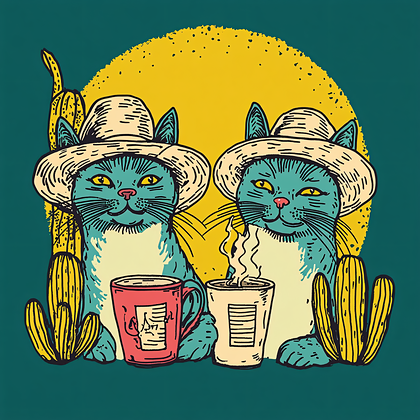 Two Cats With Hats