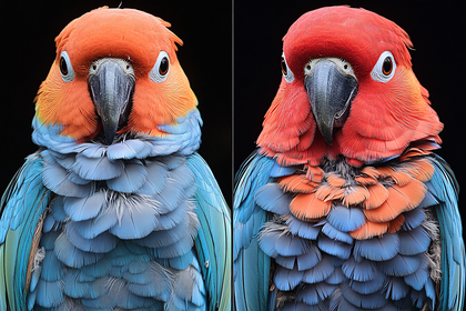 Two Colorful Macaws