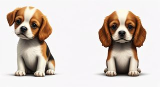 cavalier puppies sitting