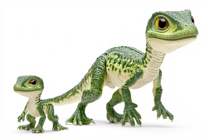 Two Dinosaur Toys Standing Together