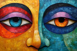 Two Faced Colorful Portrait