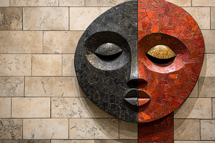 Two Faced Mask Sculpture