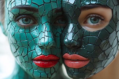Two Faces With Decorative Masks