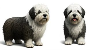 two sheepdog portraits