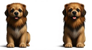 two fluffy puppies
