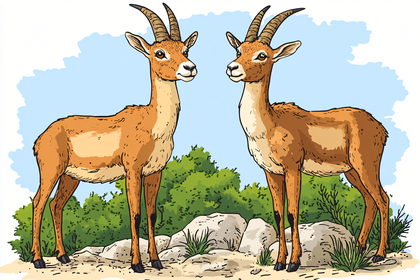 Two Gazelles in a Natural Habitat