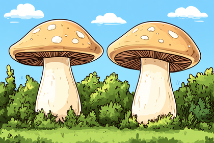 Two Giant Mushrooms