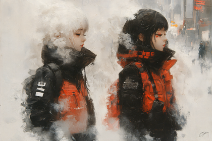 Two Girls in Winter Coats