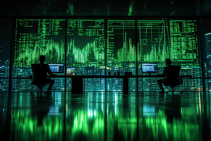 Two Hackers Working Late At Night