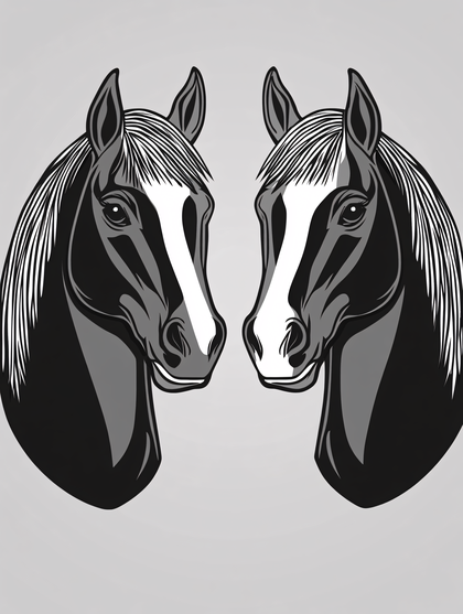 Two Horse Heads
