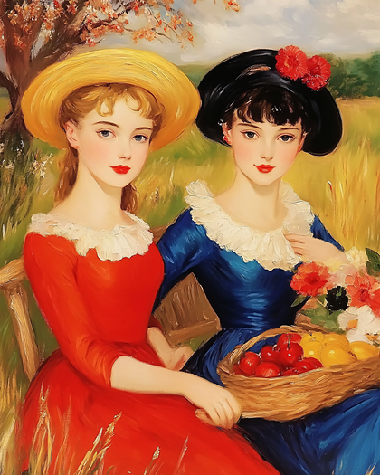Two Ladies with Basket