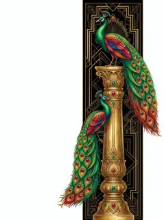 ornate peacock column